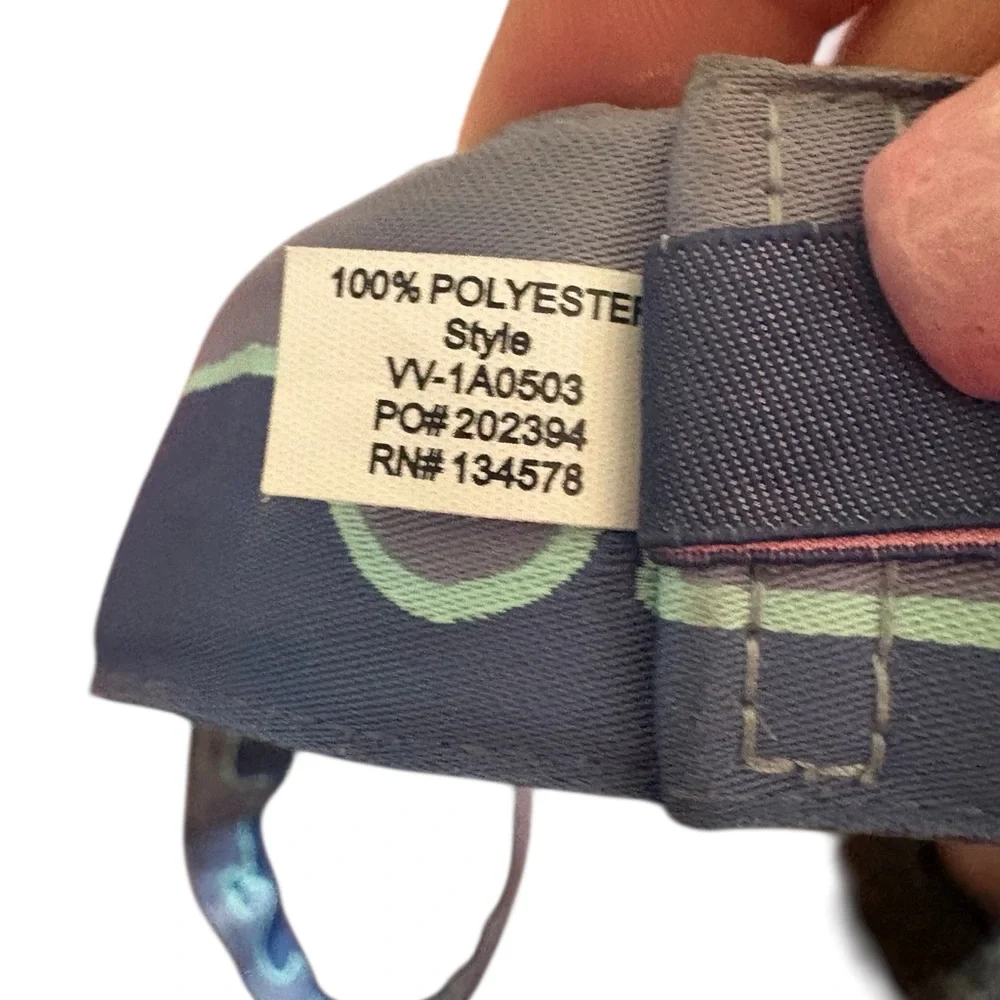 VINEYARD VINES Boys Whale Line D-Ring Belt Size Large Gray Blue